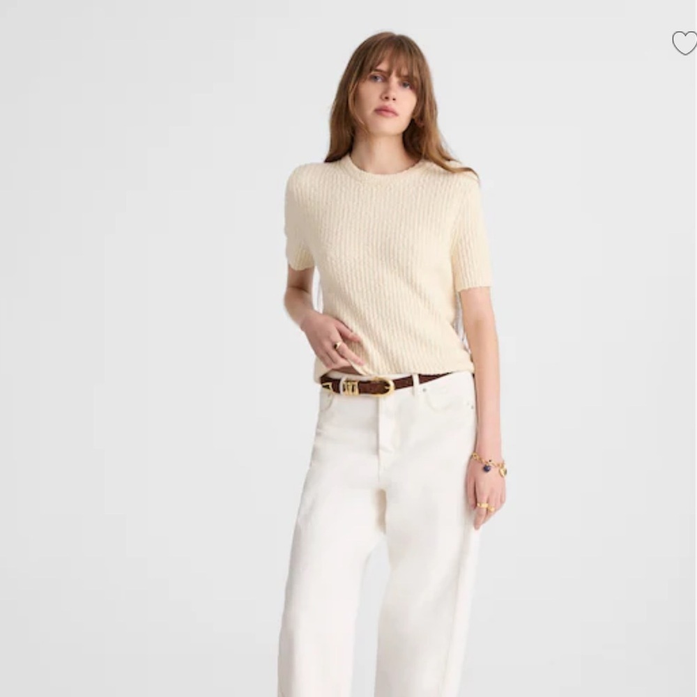 Madewell // NWOT Bouclé-Knit Crewneck Sweater Tee - Picture 5 of 10
